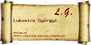 Lukovics Györgyi névjegykártya